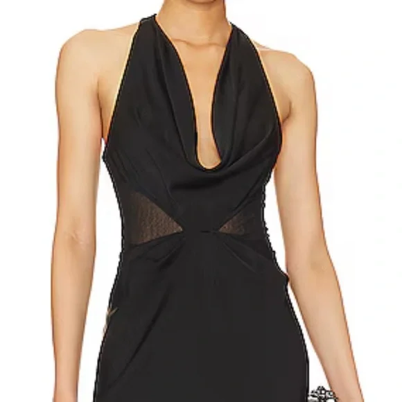 NWT h:ours Grecia Maxi Dress in Black Size Small - Picture 4 of 6